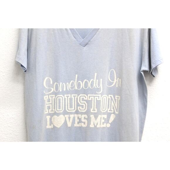 Vintage Somebody In Houston Loves Me Night T Shirt Large - Picture 2 of 7